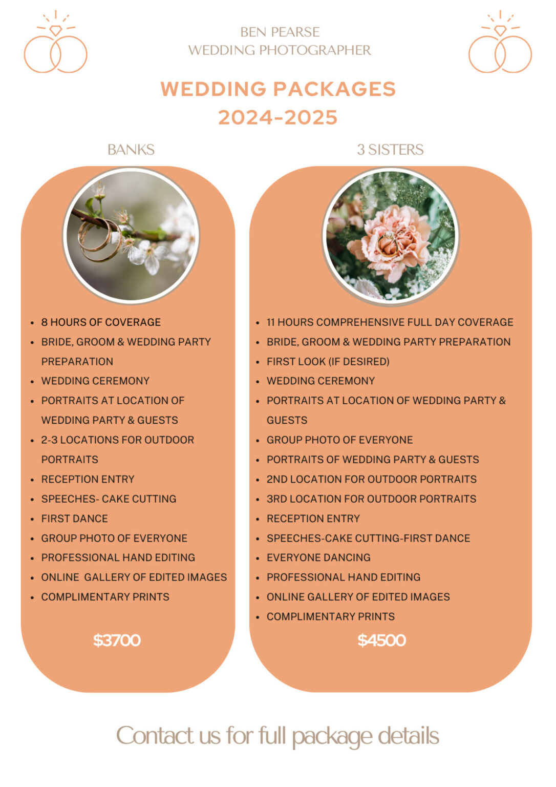 Wedding Elopement Packages 2024-2025